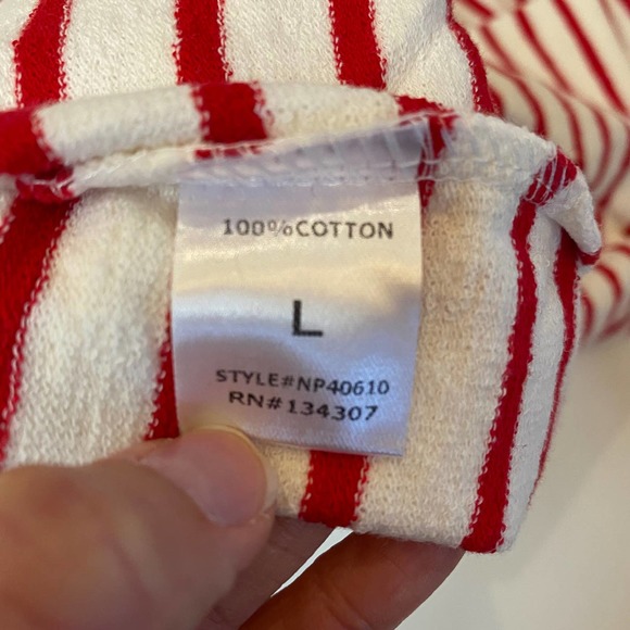 Lumiere Womens Red White Striped 100% Cotton Short Sleeve Romper Large - Picture 6 of 7